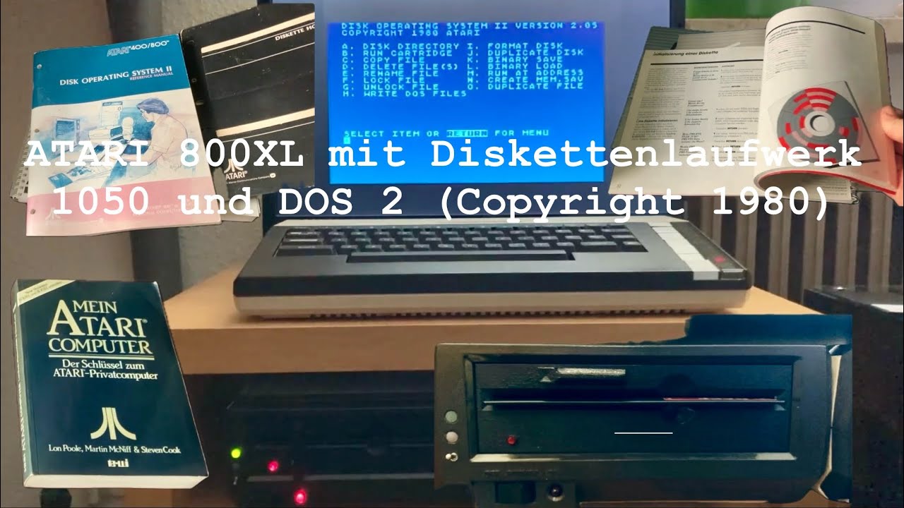 Atari 800 XL mit Diskettenlaufwerk 1050 und DOS 2 - Erste Schritte für Erstanwender