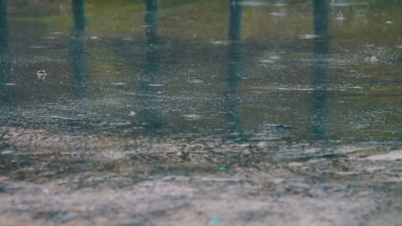 Raining On Street Pavement Sounds For Sleeping, Relaxing ~ Water Drops Heavy Downpour Ambience