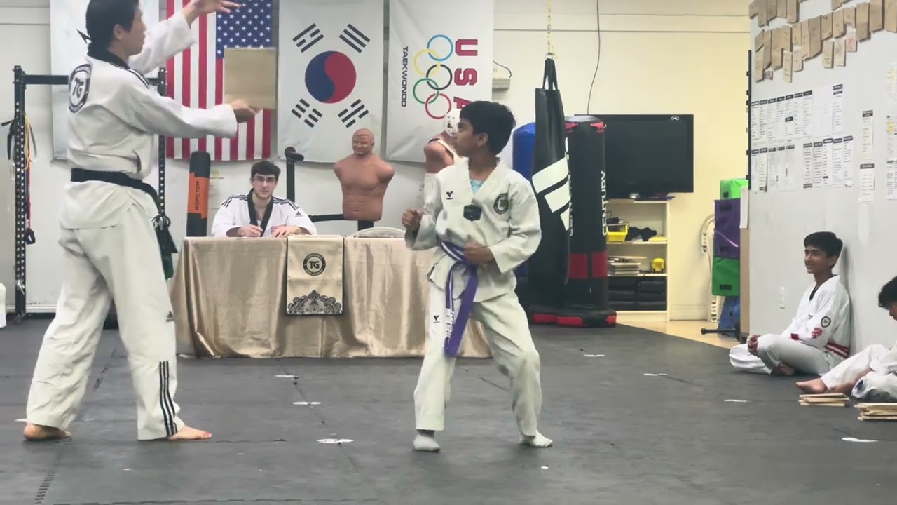Taekwondo sr purple board breaking