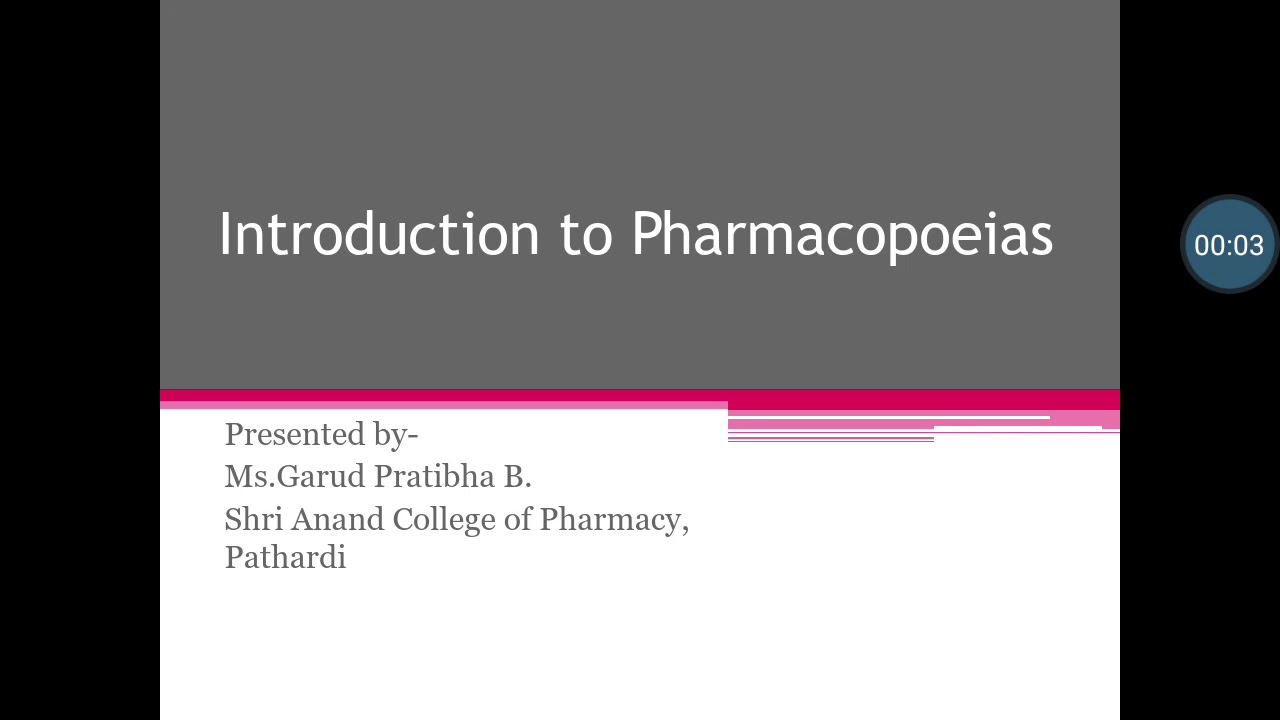 Introduction to Pharmacopoeias.  Part 2