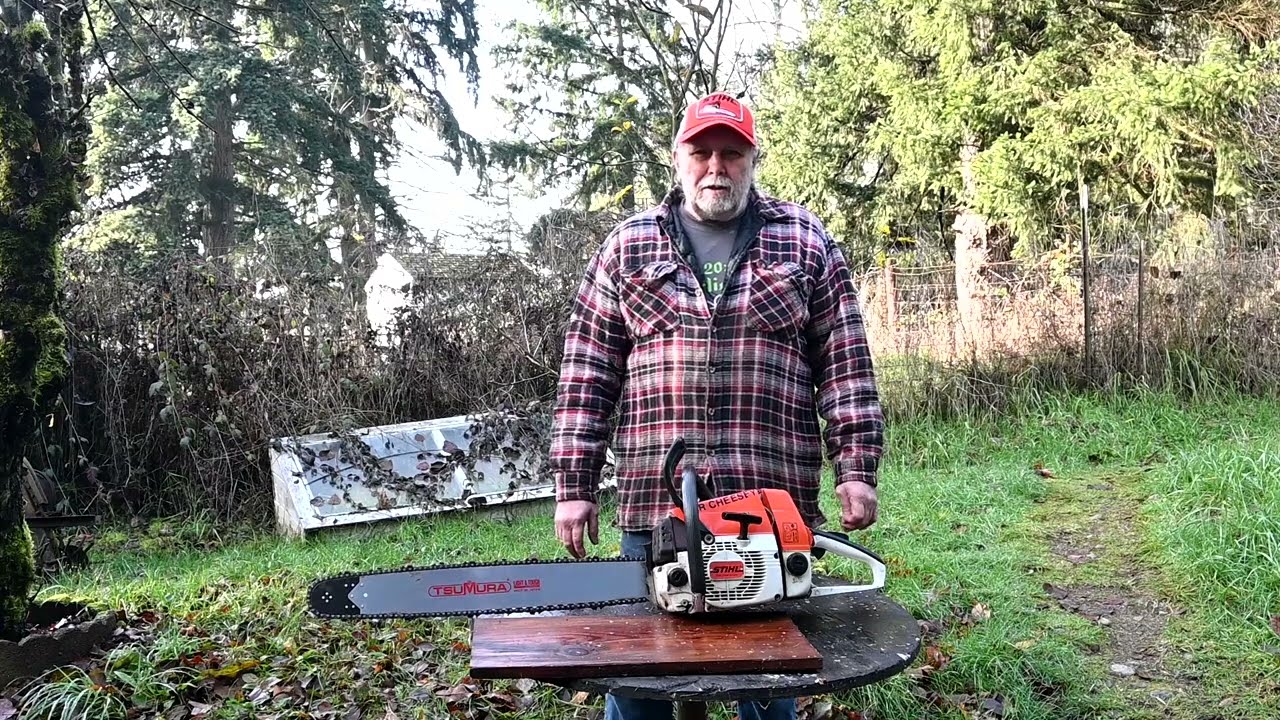 Бензопила Stihl 034 после модификации глушителя + более острая цепь