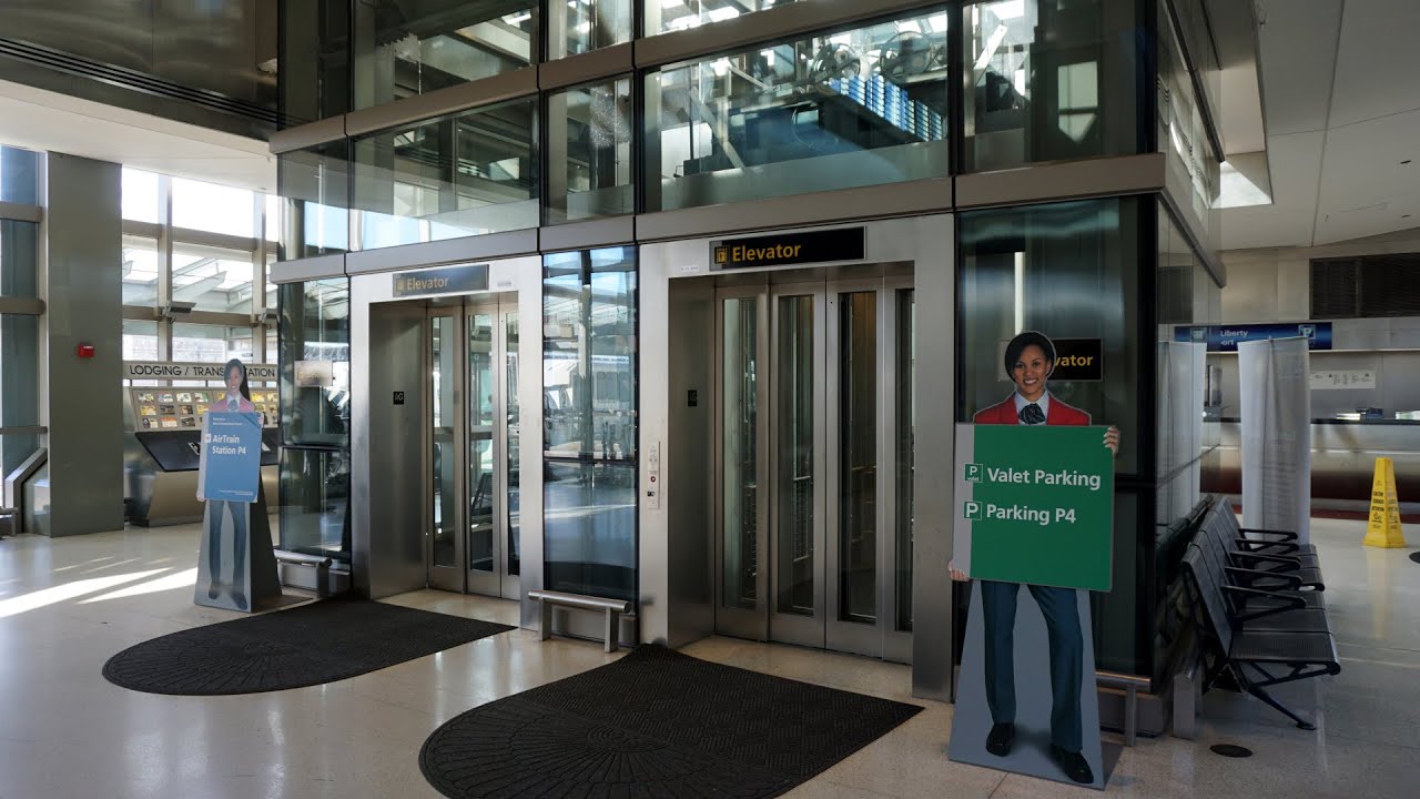 Scenic KONE? inground hydraulic elevators @ AirTrain Newark P4 Station, Newark, NJ