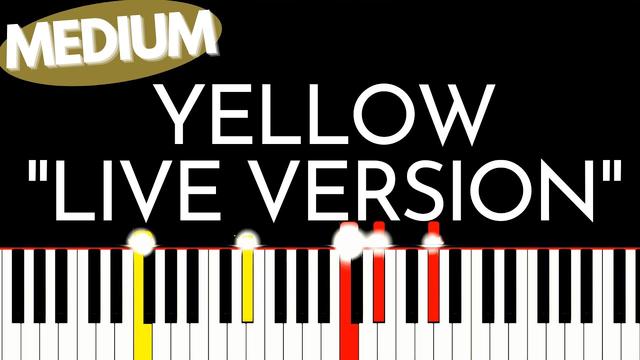 COLDPLAY - live 2012 Yellow piano intro Medium piano tutorial Version