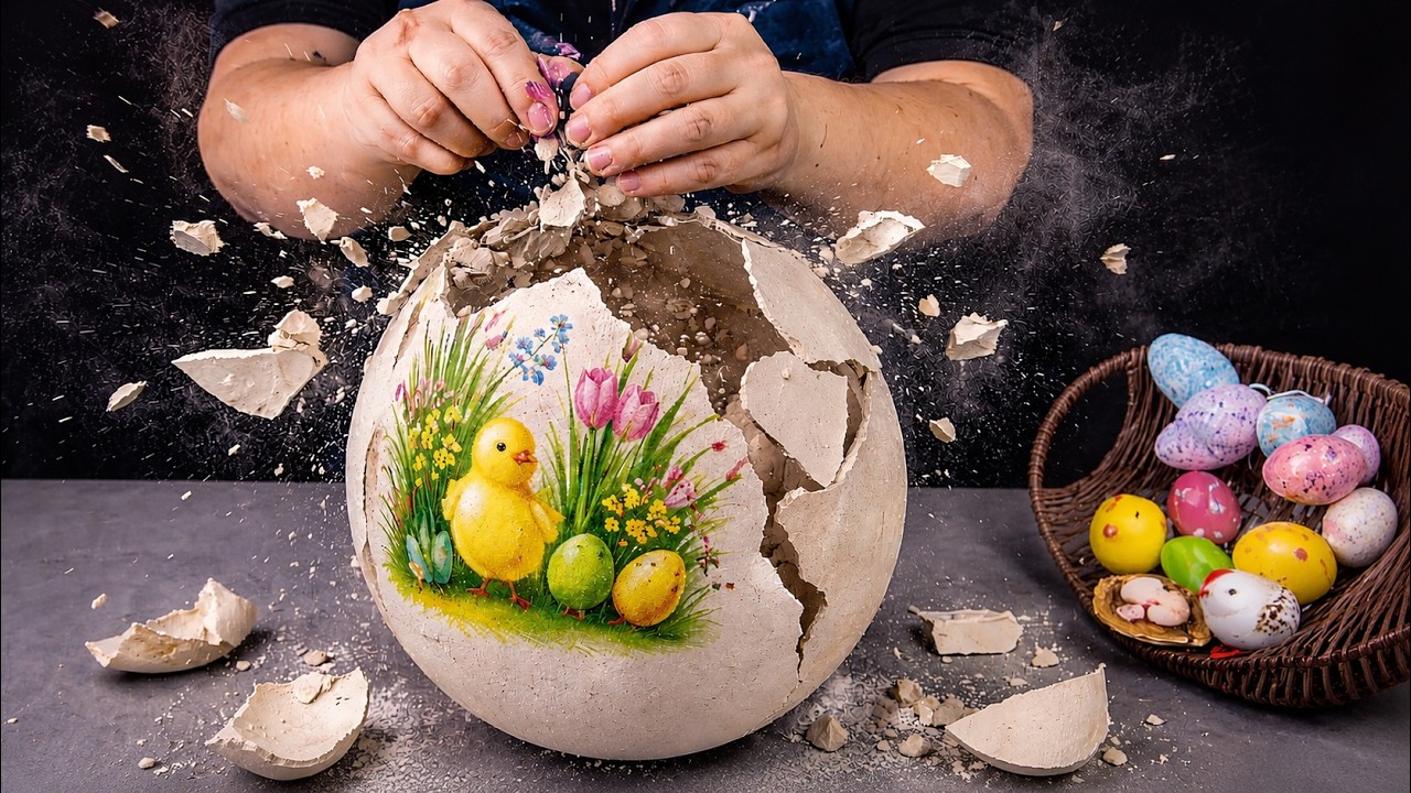 🎈 Ostereier-Ballon-Idee / Decoupage auf Gips – Einfache DIY-Deko