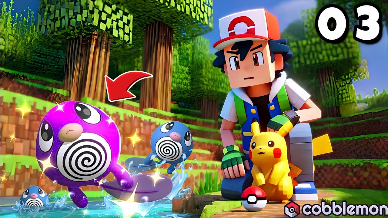 Finally!! ASH got a SHINY Pokemon | Cobblemon EP03 | Pokemon Gameplay