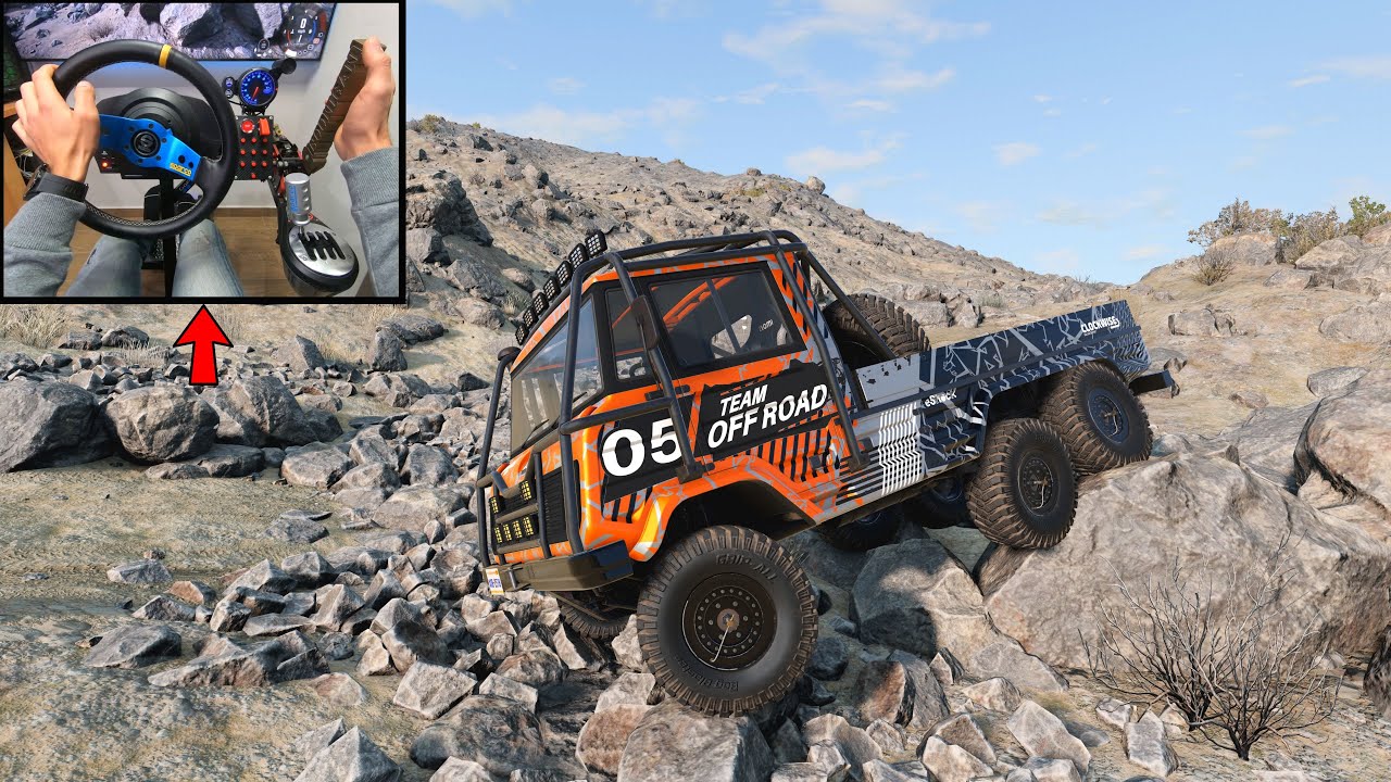 Realistic Rock crawling part 10 - BeamNG.drive Steering wheel gameplay
