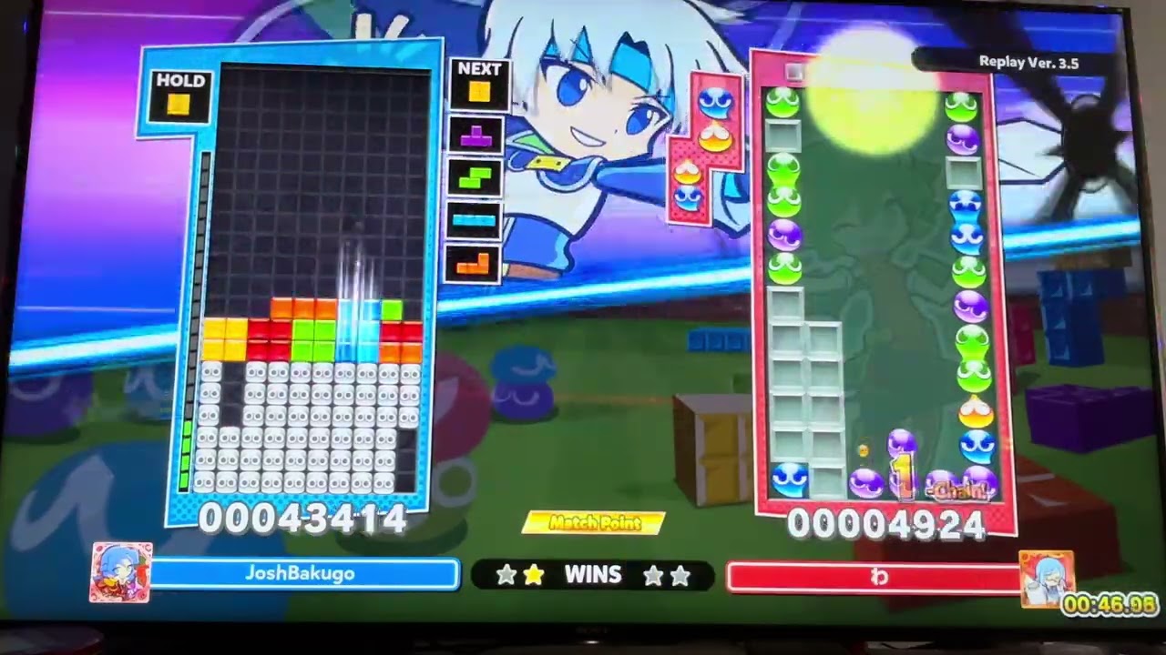 2 min & 30 sec ￼￼intense 2nd round Vs ￼ わ - Puyo Puyo Tetris 2
