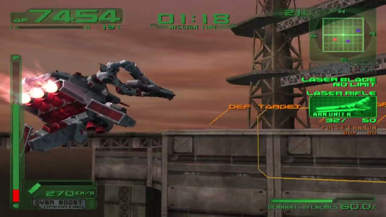 Armored core 3 - Retroachievements - Defend Helicopter Crew - S rank - Hard mode
