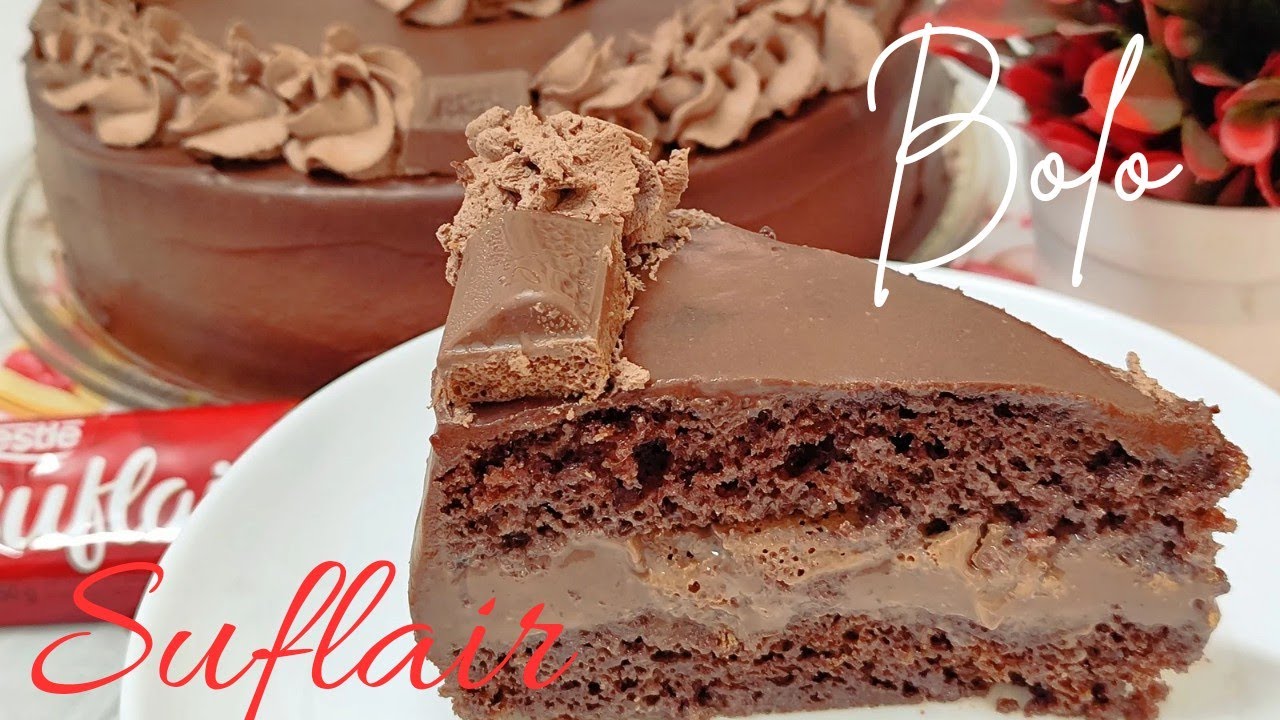 BOLO DE CHOCOLATE SUFLAIR / MASSA FOFINHA E MOLHADINHA/ RECHEIO CREMOSO DE CHOCOLATE SUFLAIR 😋🤩