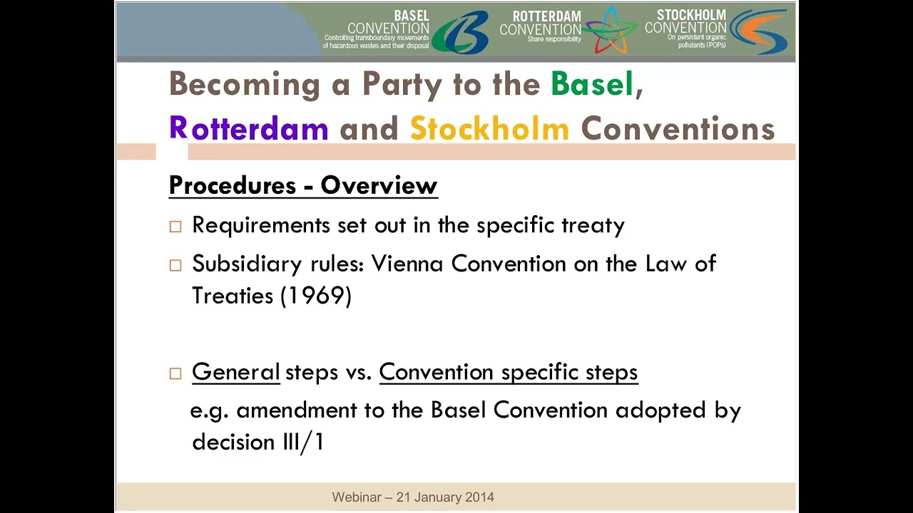 Facilitation of the entry into force of the Ban Amendment: Becoming a Party to the BRS Conventions