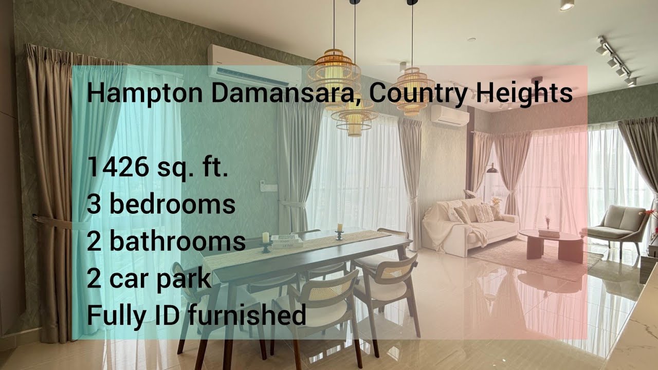 Hampton Damansara (For Rent):  1426 sqft, 3 bedder