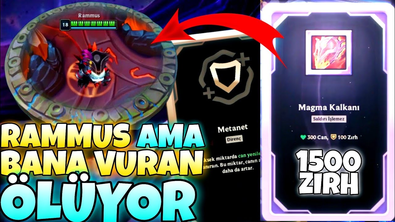 1500 ZIRH RAMMUS İLLEGAL HİSSETTİRİYOR - LOL ARENA MODU