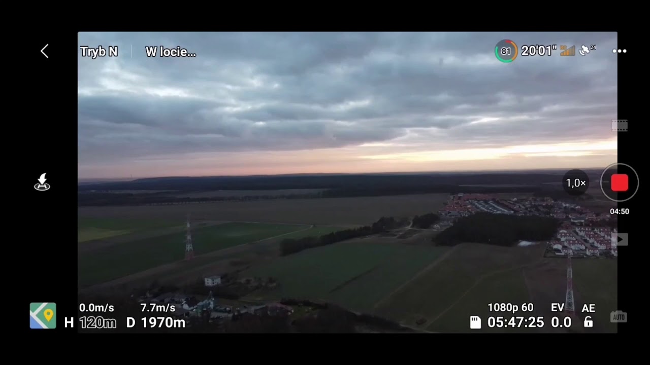 DJI Mini 2 test zasięgu range test 27 01 2021