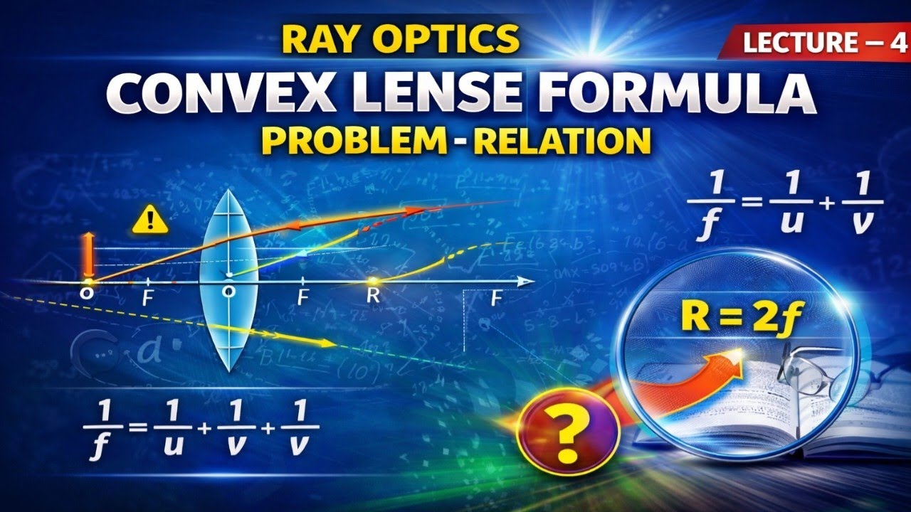 RAY OPTICS | CONVEX LENSE FORMULA | PROBLEM | RELATION BETWEEN R & F | LECTURE-4