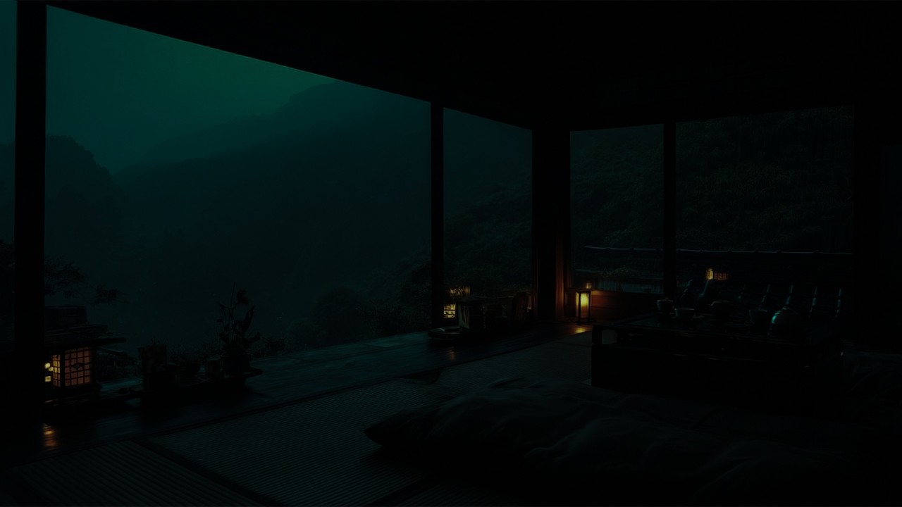 Quiet Mountain Rain After Dark 🌄 | To Let Go of Stress and Sleep in 3 Minutes (NO ADS)