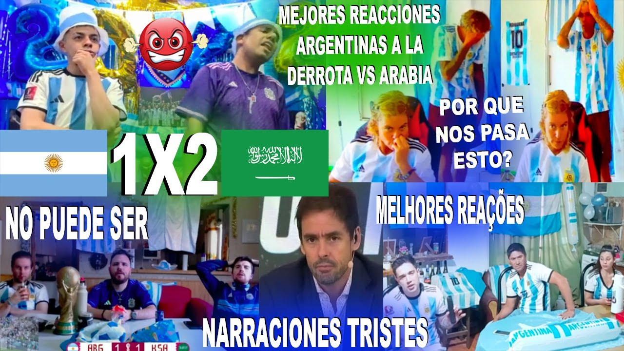 MEJORES REACCIONES ARGENTINAS A ARGENTINA VS ARABIA SAUDÍ (1-2) / MELHORES REAÇÕES DOS ARGENTINOS
