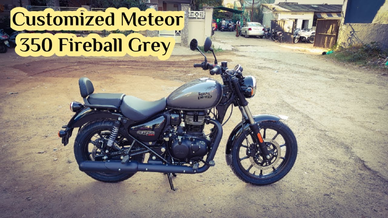 Royal Enfield Meteor 350 Fireball Grey Custom color Modified With Low ride Seat @royalenfield