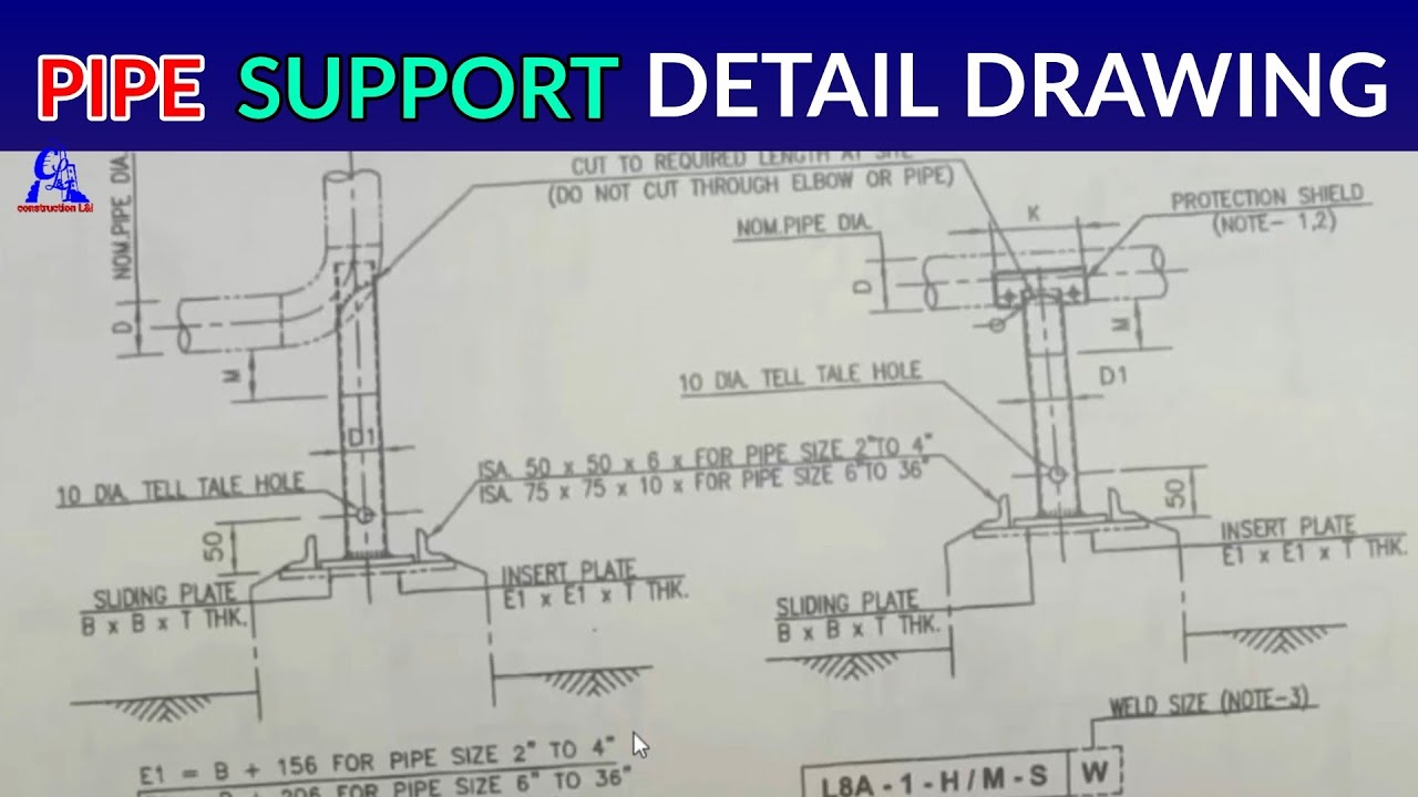 How to view Pipe support details drawing | elbow dummy support | Tee pipe support | guide support