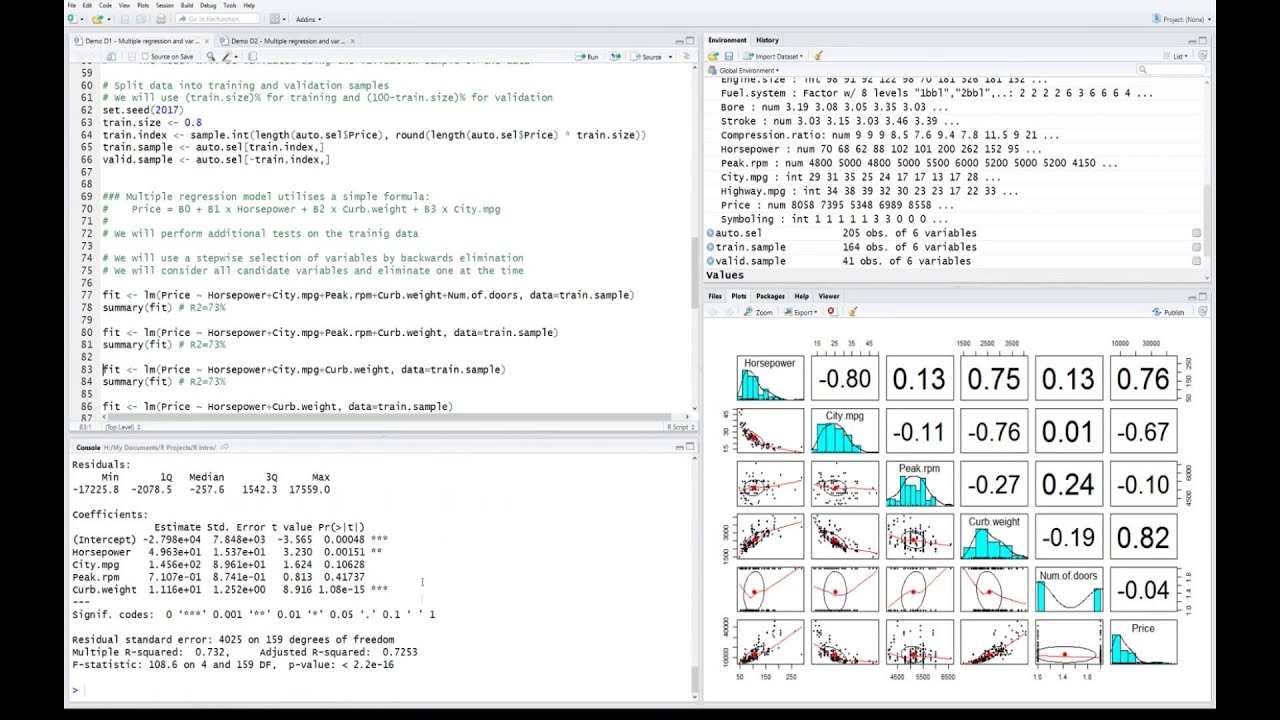 R Stats: Multiple Regression - Variable Selection