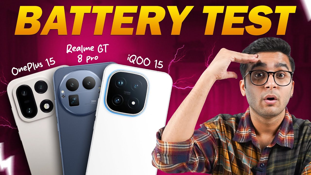 OnePlus 15 vs iQOO 15 vs Realme GT 8 Pro Battery Drain Test | Three-Way Comparison | Which One Wins?