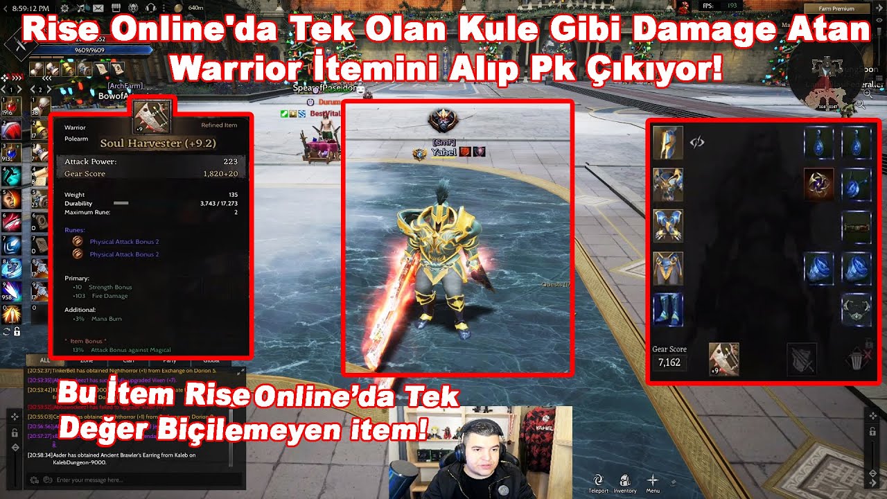 Yahel - Rise Online'da Tek Olan Kule Gibi Damage Atan Warrior İtemini Alıp Pk Çıkıyor! | Rise Online