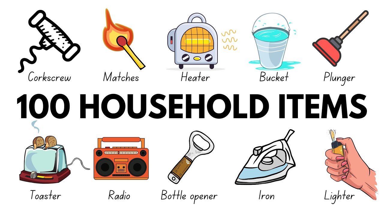 100 Household Items | English Vocabulary with Picture | Learn English Vocabulary