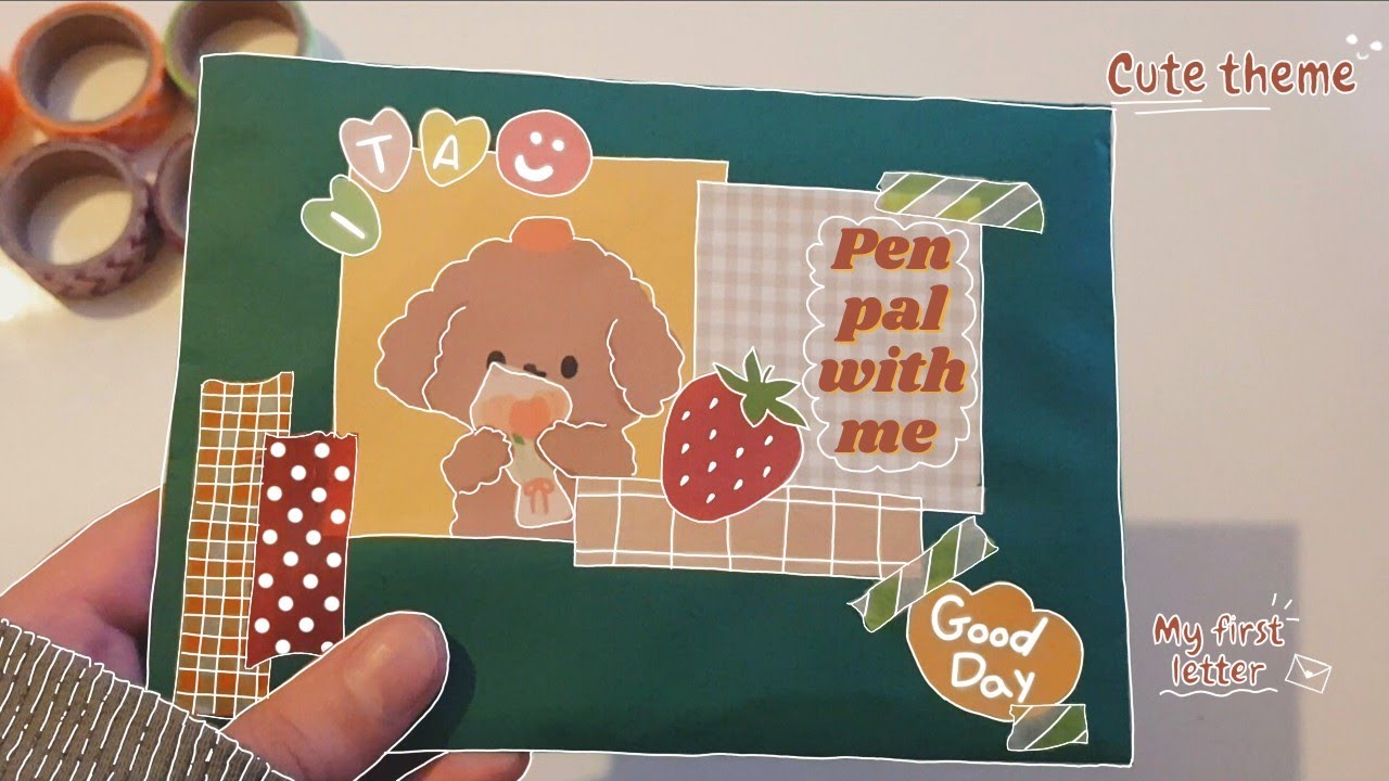 Chill 💫 Pen pal with me | ASMR | Writing my first letter | Cute (Bamtoree) theme 🧸