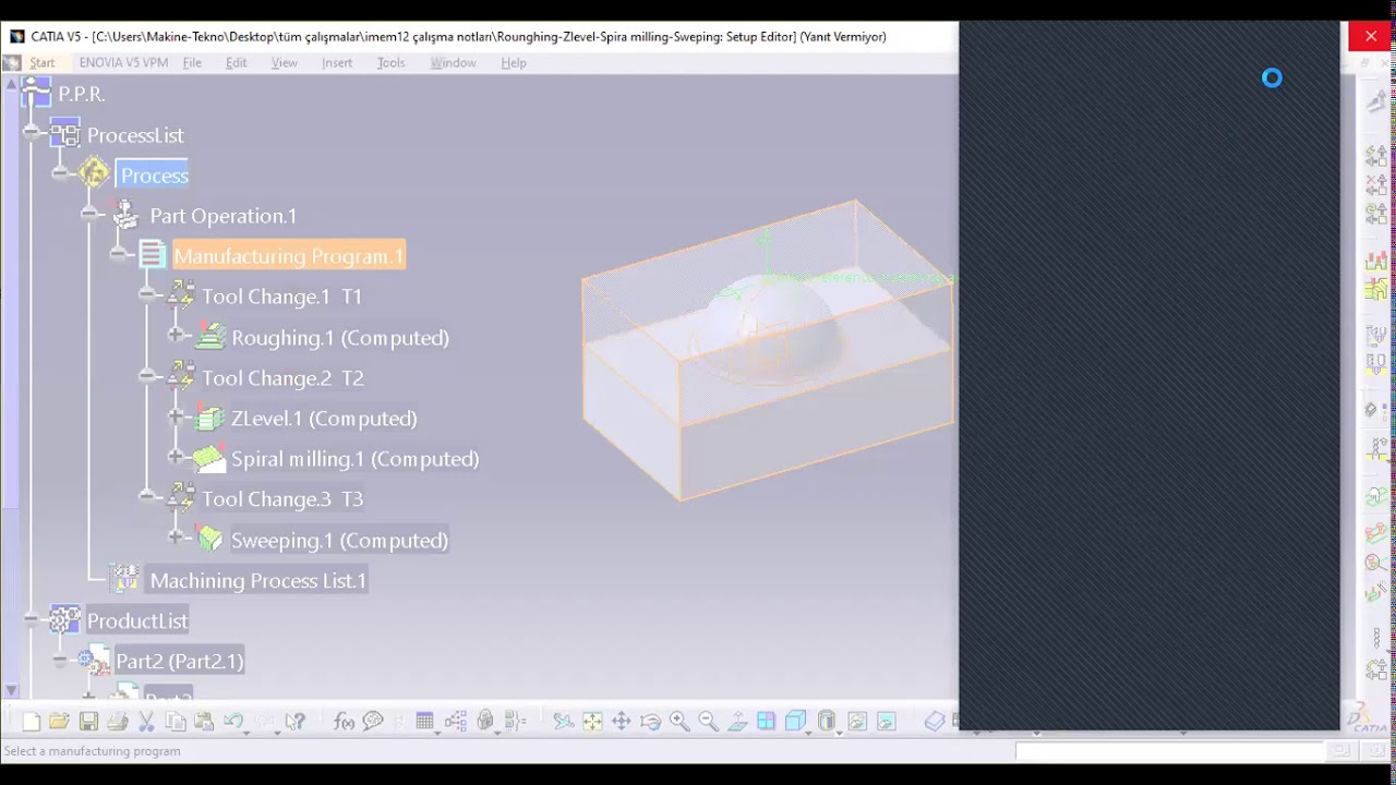 Catia cnc kodları Pos çıkarma