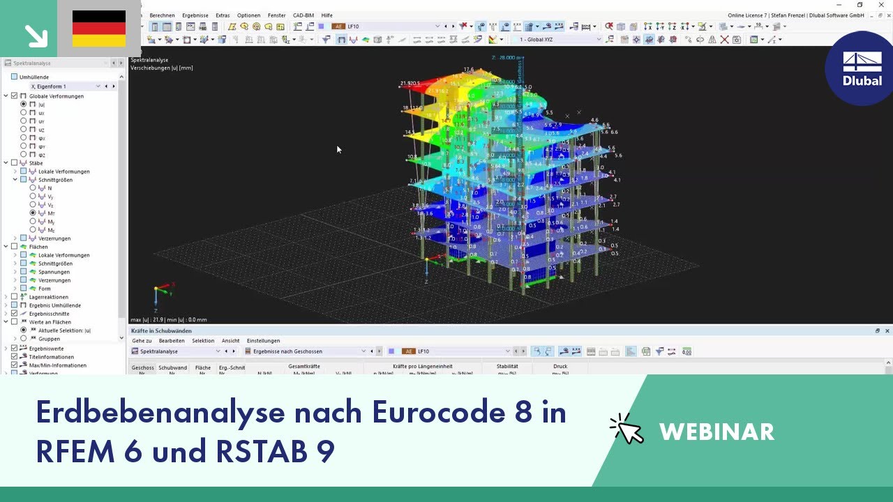 Erdbebenanalyse nach Eurocode 8 in RFEM 6 und RSTAB 9
