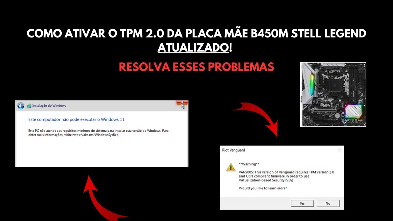 COMO ATIVAR O TPM 2.0 PLACA MÃE B450 STEEL LEGEND ATUALIZADO! (para valorant, lol, windows 11)