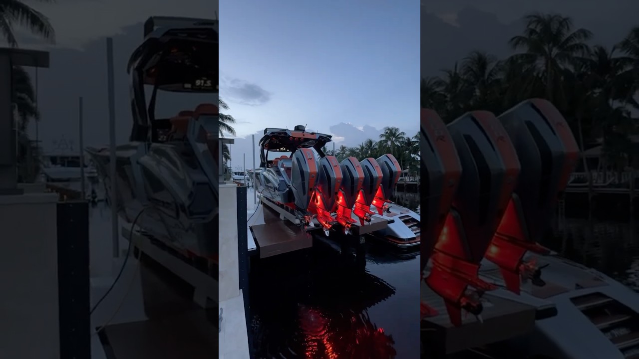 Adrenaline 47 Reaper w/ x5 Mercury 500R sitting high and dry! Download the latest Boat Trader App 📲