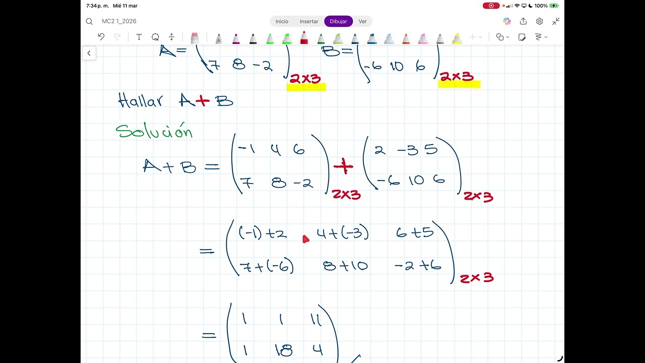 9.4 Adicion y multiplicacion de matrices