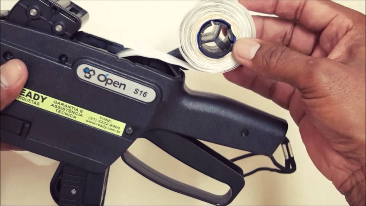 Como colocar o refil de etiquetas na Etiquetadora Open S16