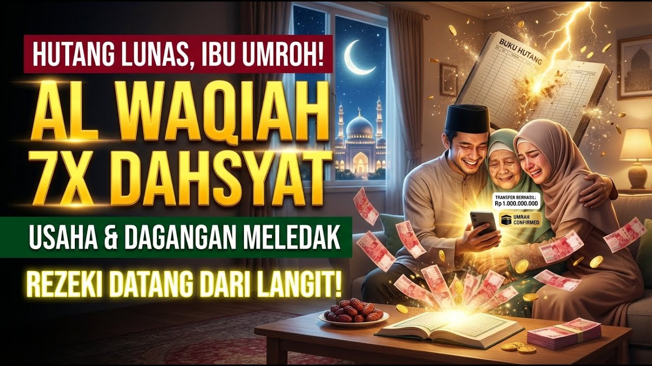 SANGAT DAHSYAT NYATA! Lantunan Al Waqiah 7x Magnet Rezeki Usaha Terus Mengalir Puasa