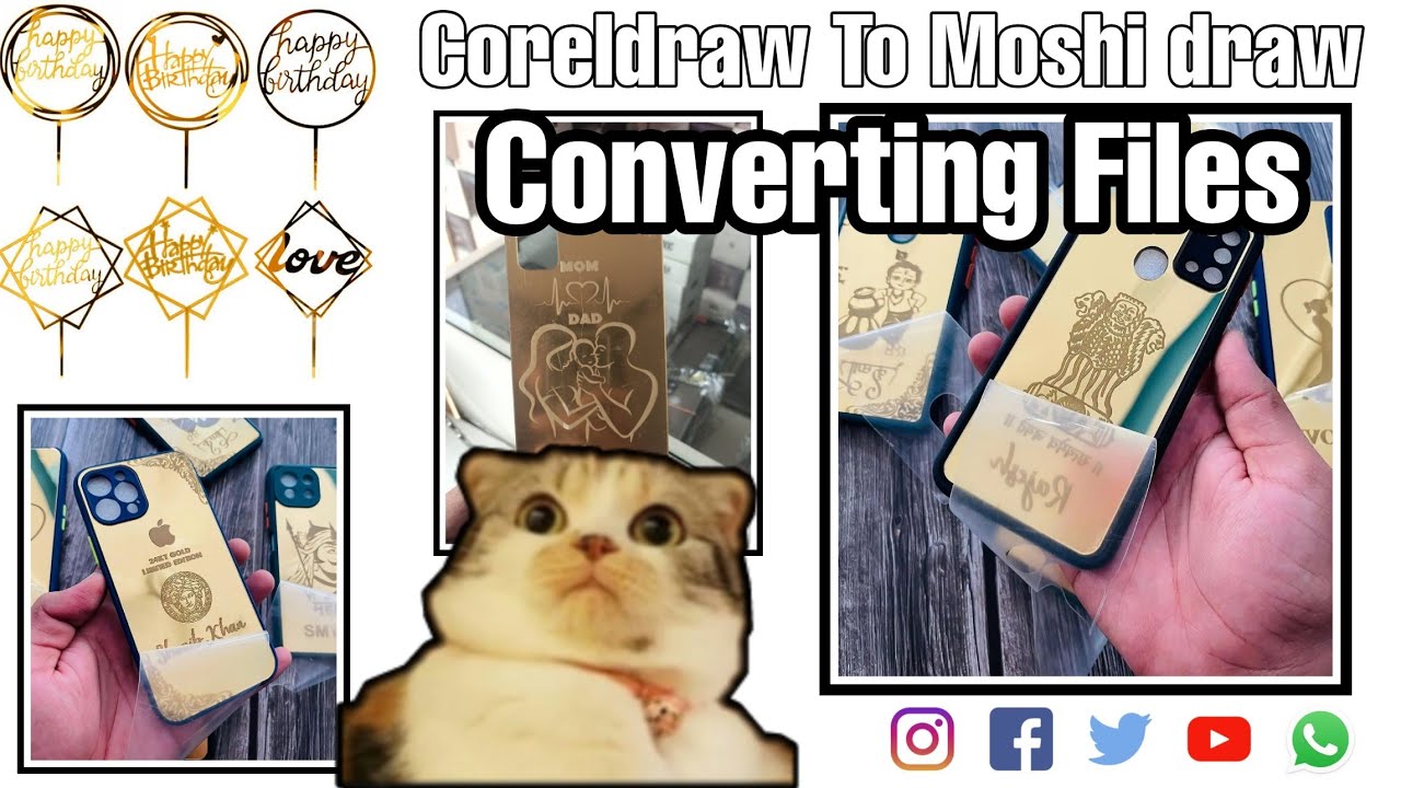 How to convert engraving file from coreldraw|| moshi draw ||Co2 laser machines