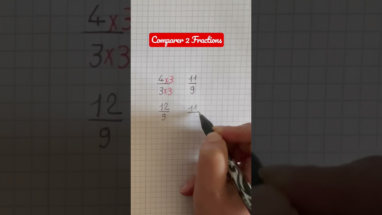 Comparer 2 Fractions #maths #mathscoll&egrave;ge #shorts