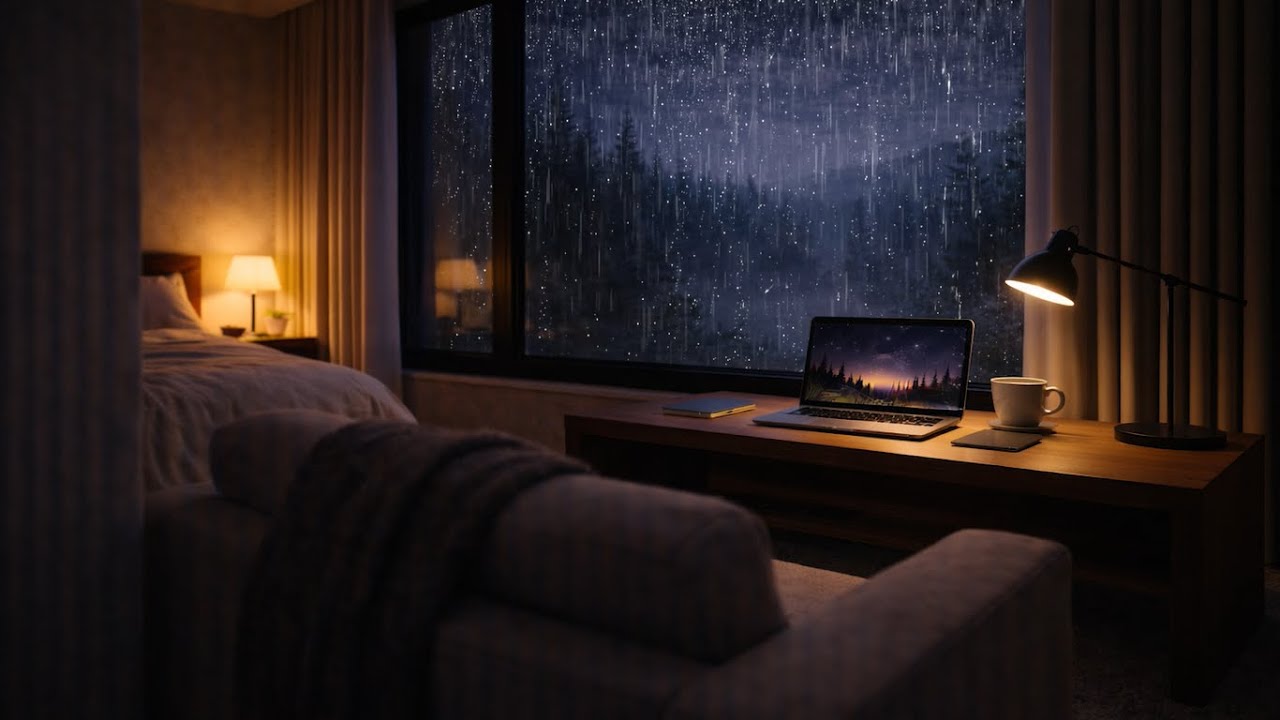 Deep Healing Rain ASMR in a Cozy Starry Sky Bedroom 🌧️ Calm Mind for Meditation