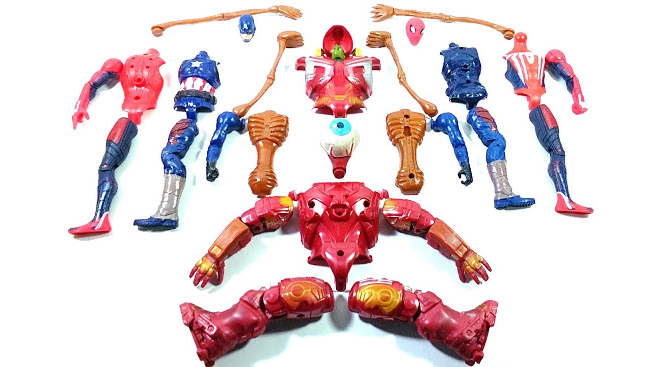 AVENGERS SUPERHERO TOYS HULK BUSTER VS SIRENHEAT VS CAPTAIN AMERICA VS SPIDER-MAN MILES MORALES...