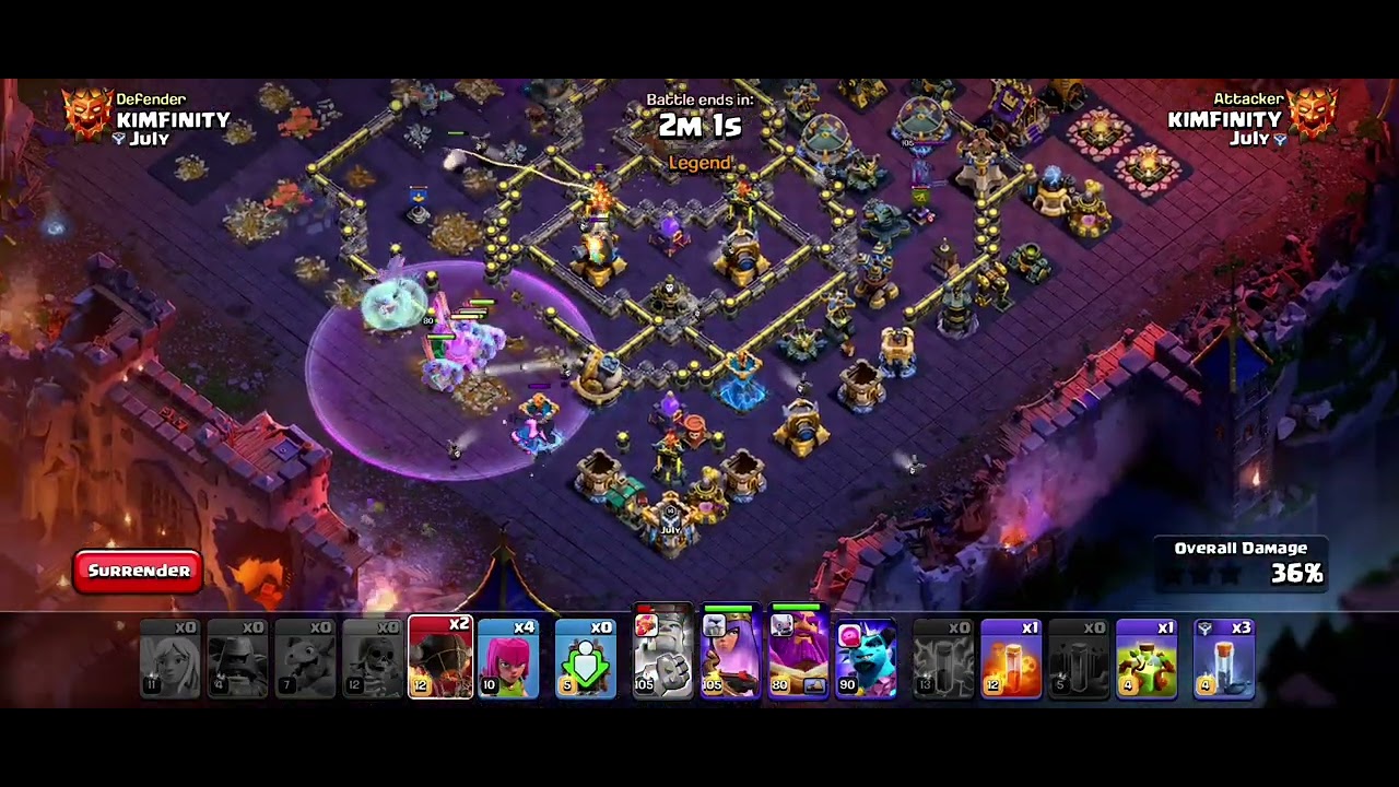 [Clash of Clans] Thrower x Minion Prince Test - Legend Difficulty