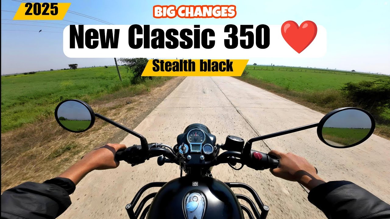 New 2025 Royal Enfield Classic 350 stealth black first ride || RE pure sound || is it worth riding ?