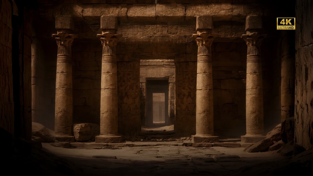 Ancient Egypt Ambience – Immersive Cinematic Temple Journey for Deep Sleep – 10 Hours – 4K