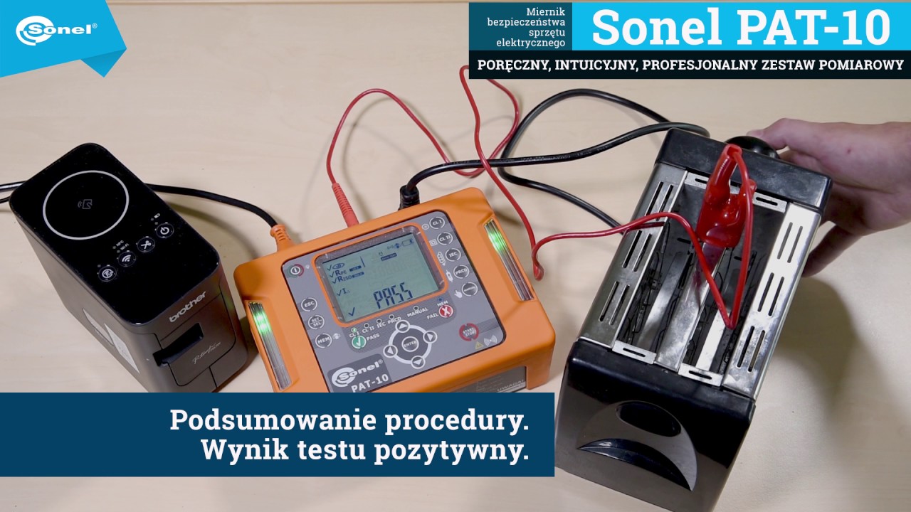 Test bezpieczeństwa elektrycznego urządzenia klasy I - Sonel PAT-10