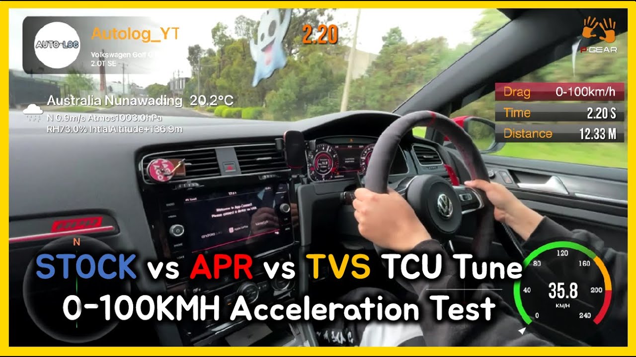 DSG Tune Side by Side Comparison 0-100km/h Acceleration Test: Stock vs APR vs TVS | DQ250 TCU Maps