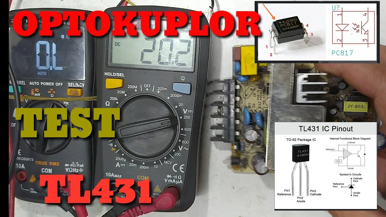 OPTOKUPLOR VE TL431 TESTİ. DEVREDEN SÖKMEDEN