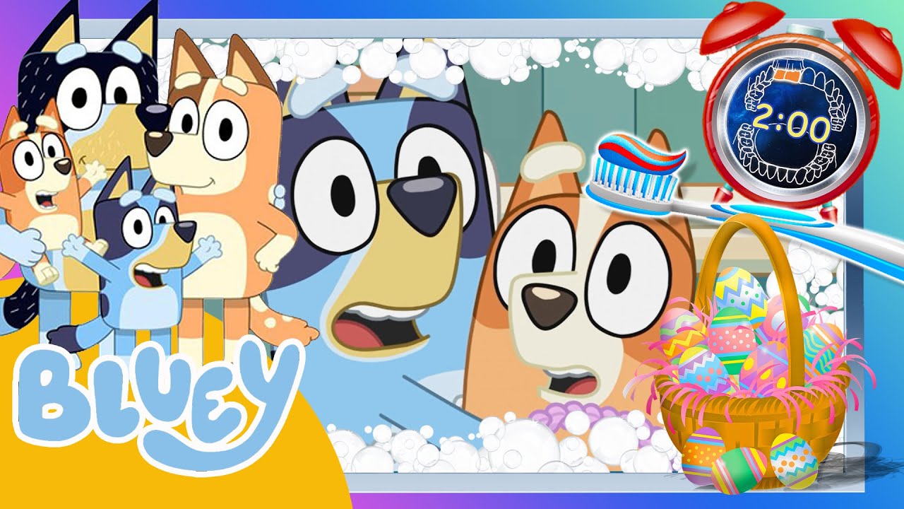 Bluey Easter 2 Minute Toothbrush timer With toothbrushing guide