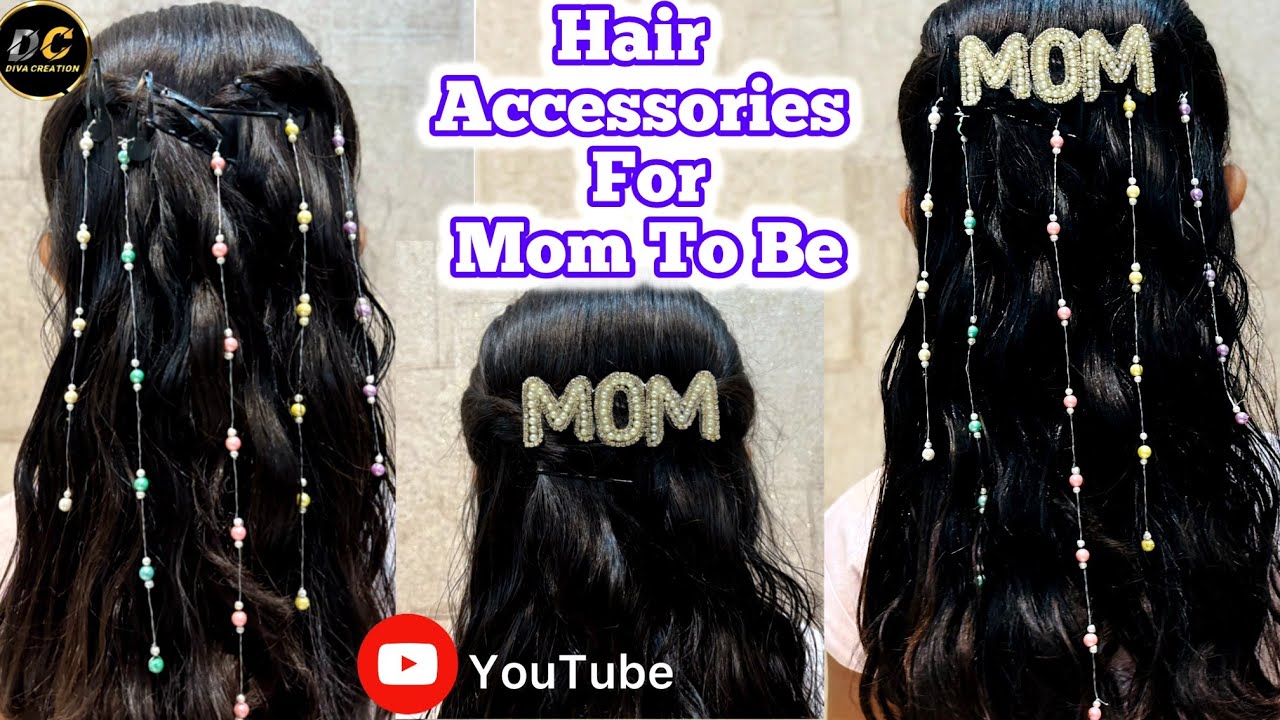 Baby Shower Hair Accessories Making at Home ||Mom To Be Hair Style || Cute Hair Accessories For mom