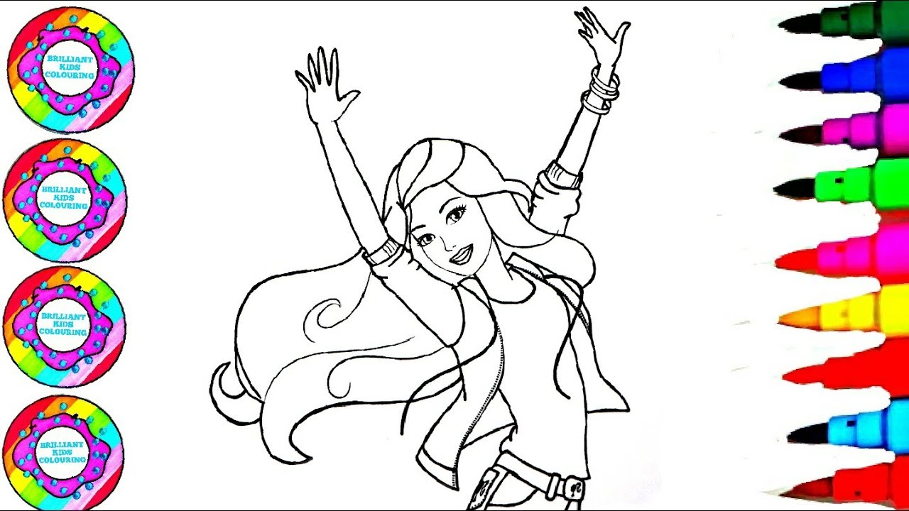 Dibujar y colorear 2 Barbie with Chelsea and Bestfriend Poodle Coloring Pages