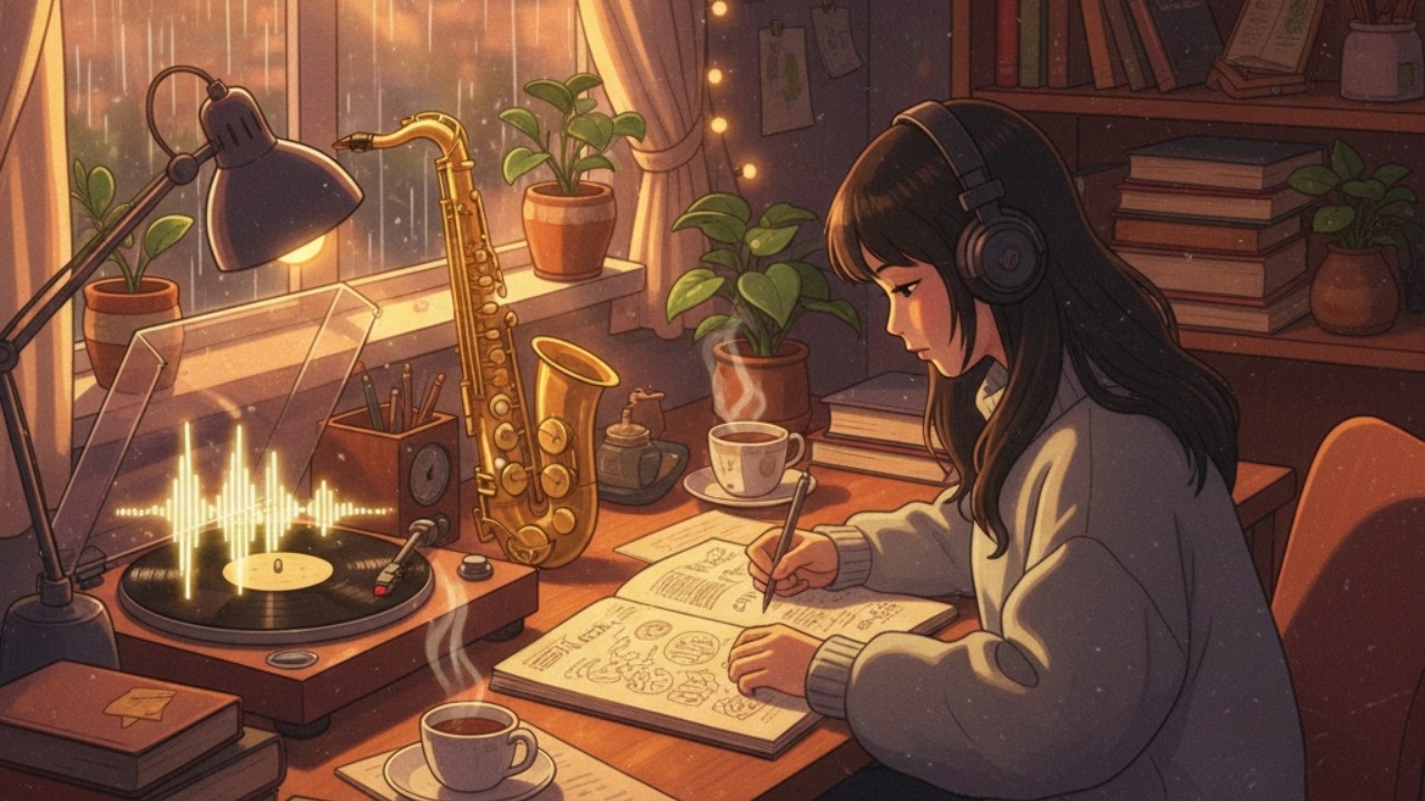 Nostalgic Focus: Mellow Saxophone Lo-Fi Beats (Jazzy Study Music)