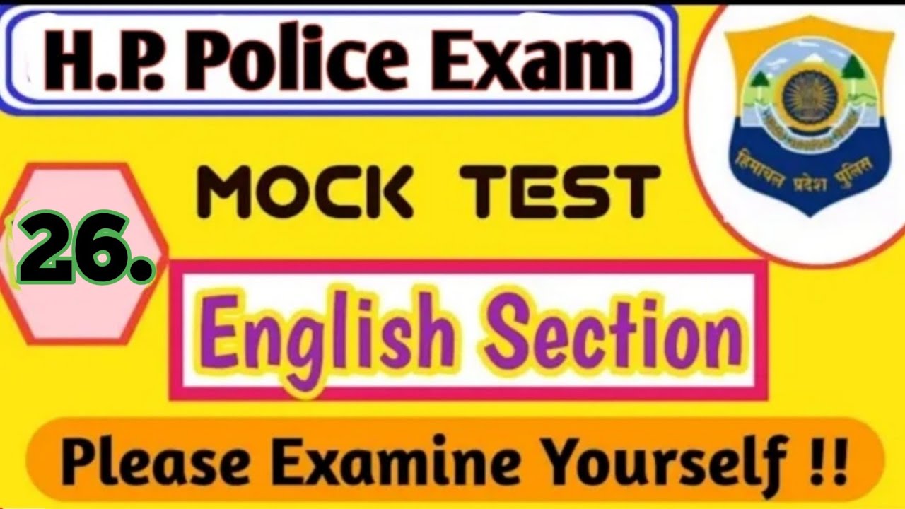 26th Mock Test Of ENGLISH Section • HPP • H.P. Police Exam