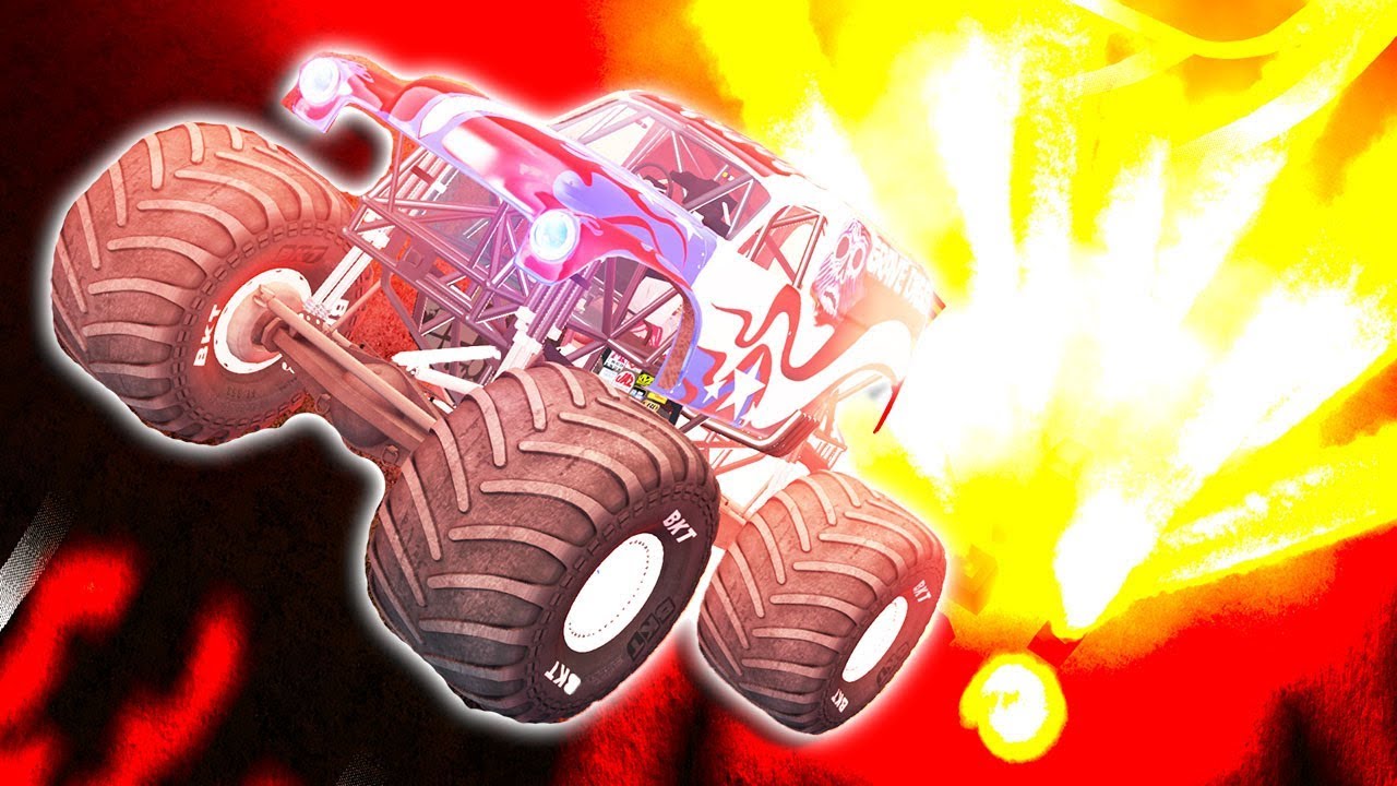 Jumping A Monster Truck Through A EXPLODING VOLCANO! - BeamNG Drive Mods